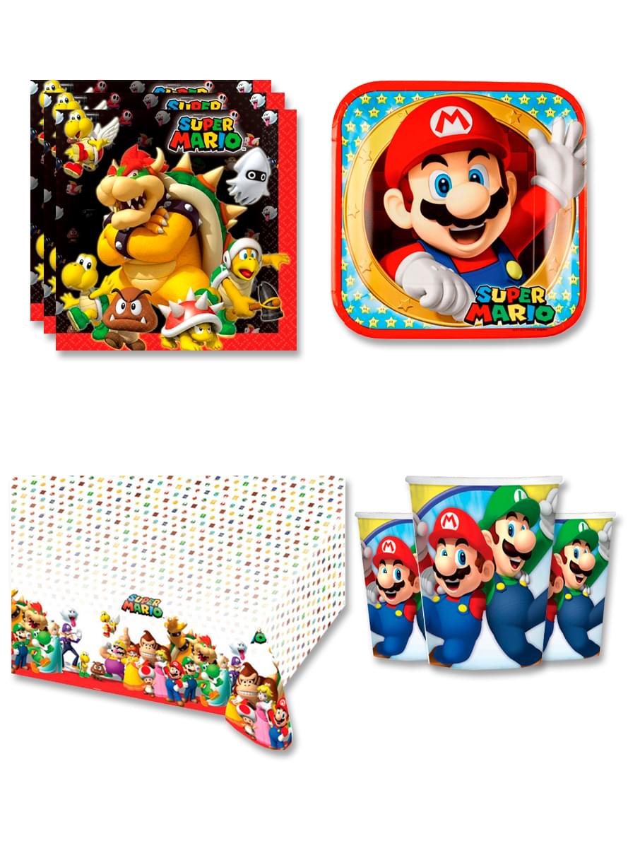 Födelsedagsdekoration Mario 8 personer