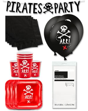 Decorazioni Festa premium Pirata rosso 12 persone - Pirates Party