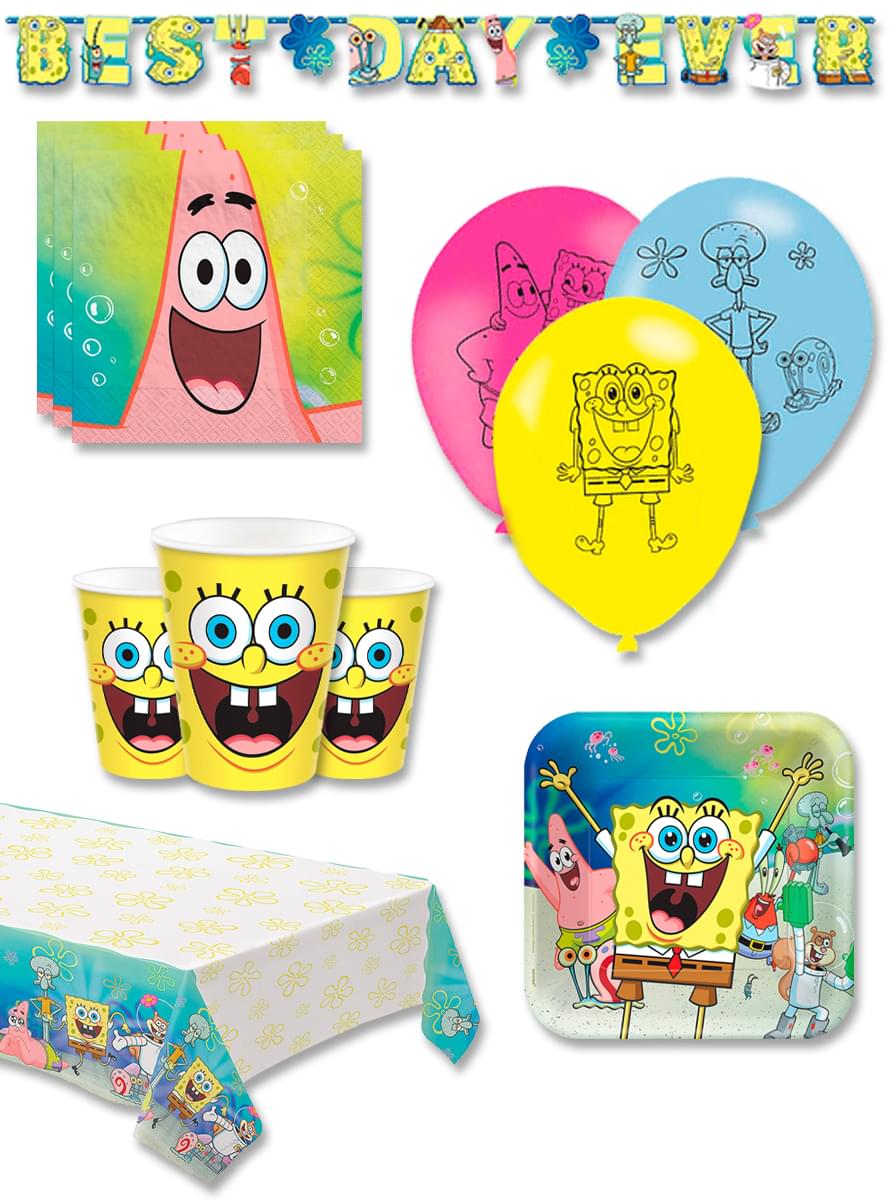 Prémiové narodeninové dekorácie SpongeBob na párty pre 8 osôb