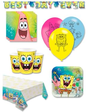 Premium Svampebob Bursdagspynt for 8 Personer