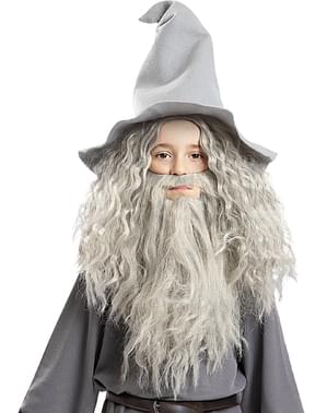 Perucă Gandalf cu barbă pentru copii - Stăpânul inelelor