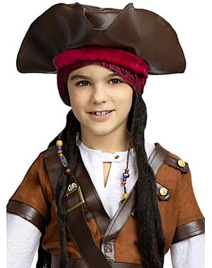 Chapéu de pirata castanho para menino