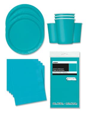 Aquamarine Party Decorations for 16 People - Basic Colours Line