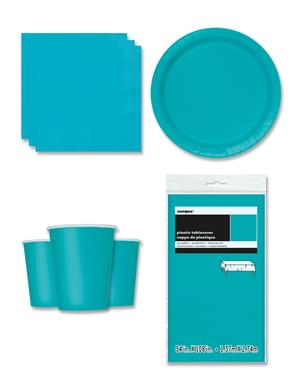 Aquamarine Festdekorasjoner for 8 Personer - Basic Colours Line