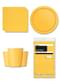 Décoration fête jaune 8 personnes - Gamme couleur unie