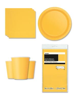 Yellow Party Decorations for 8 People - Basic Colours Line