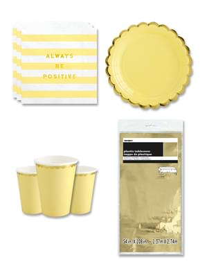 Decorazioni festa giallo 8 persone - Yummy