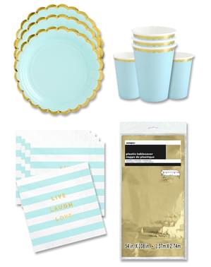 Pastel Blue Party Decorations for 16 People - Yummy