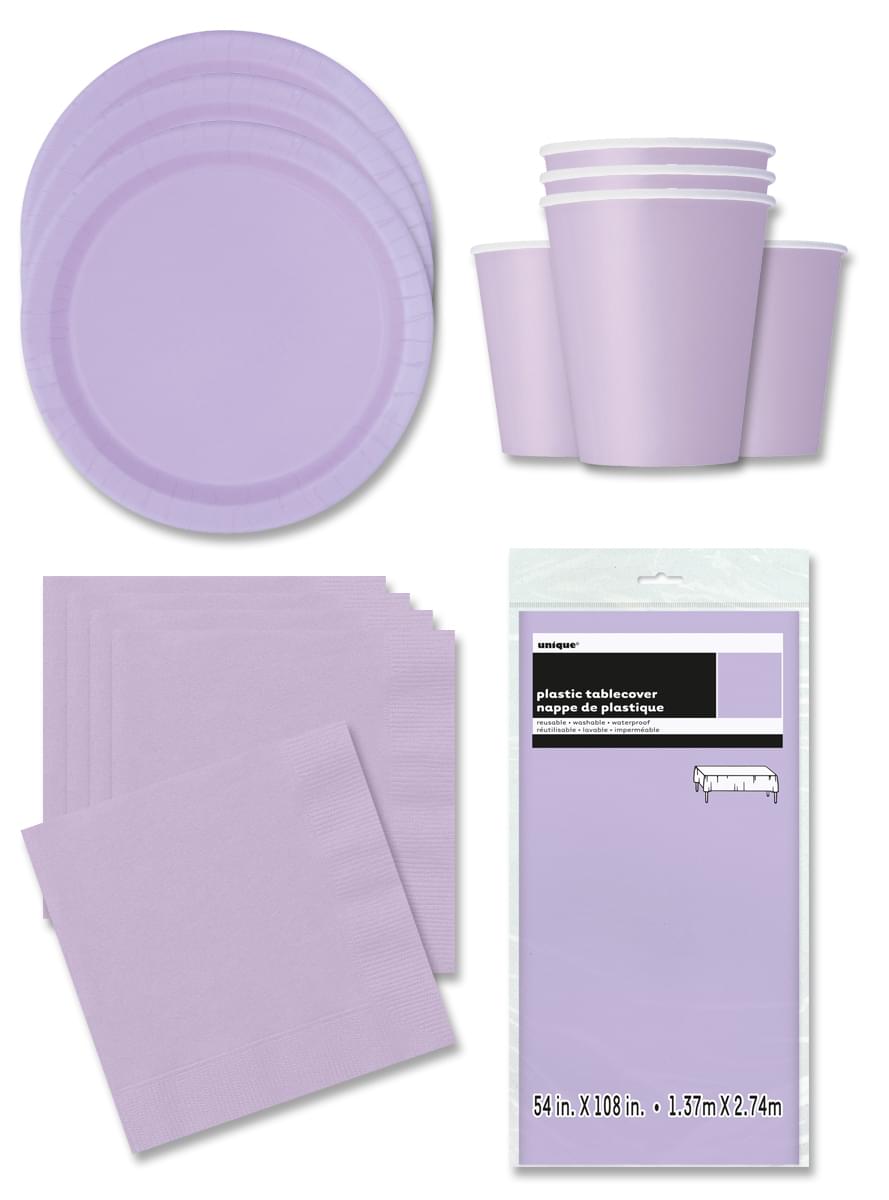 Lila Feestdecoraties voor 16 personen - Basic Colours Line