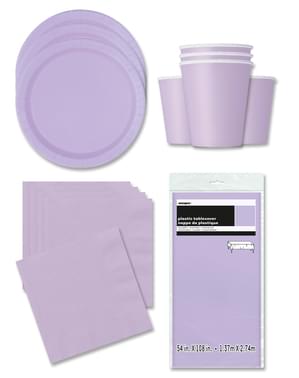 Lilac Party Decorations for 16 People - Basic Colours Line