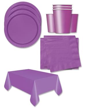 Purple Party Decorations for 16 People - Basic Colours Line