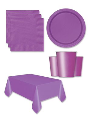 Decorațiune de petrecere violet 8 persoane - Linia de culori de bază