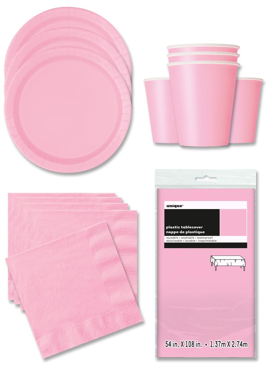 Party Deko rosa 16 Personen - Basicfarben Collection
