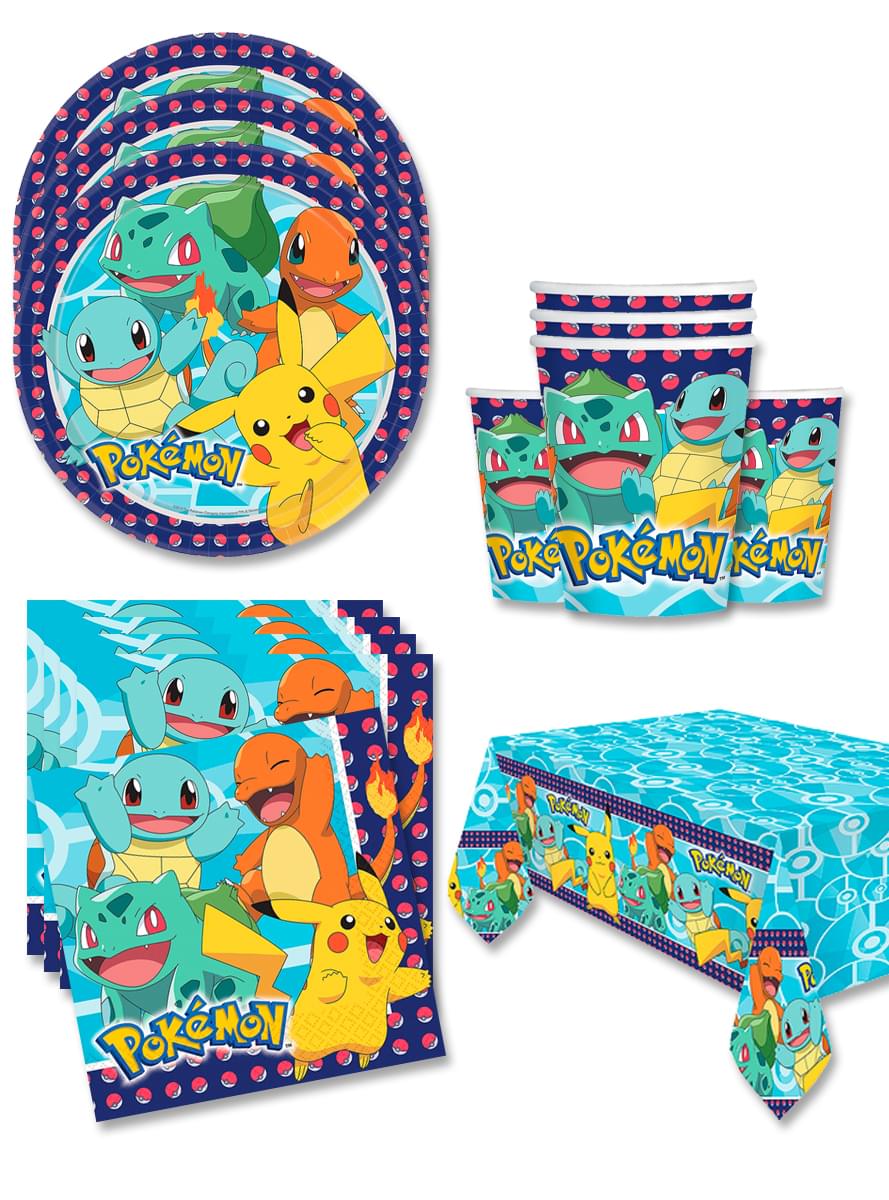 Pokémon Fødselsdagsdekorationer til 16 personer