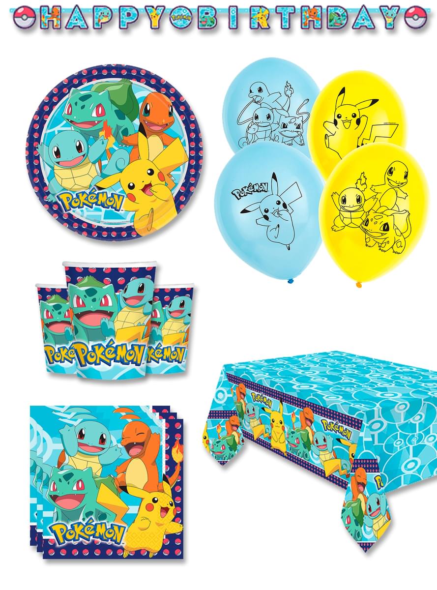 Premium Pokémon Birthday Decorations for 8 People