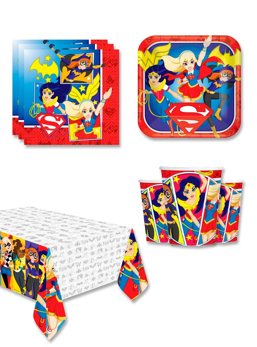 DC Super Hero Girls Verjaardagsdecoraties voor 8 personen