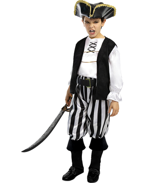 Costum de pirat cu dungi pentru copii - Colecția alb-negru