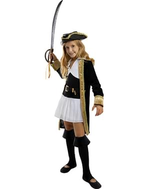 Costume da pirata deluxe per bambina - Collezione coloniale