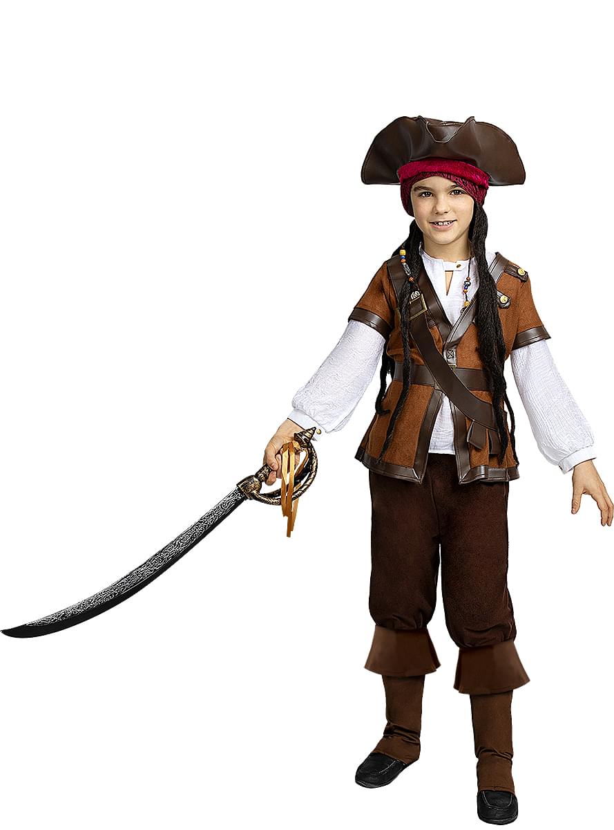 Bruine piraten overlaarzen voor kinderen