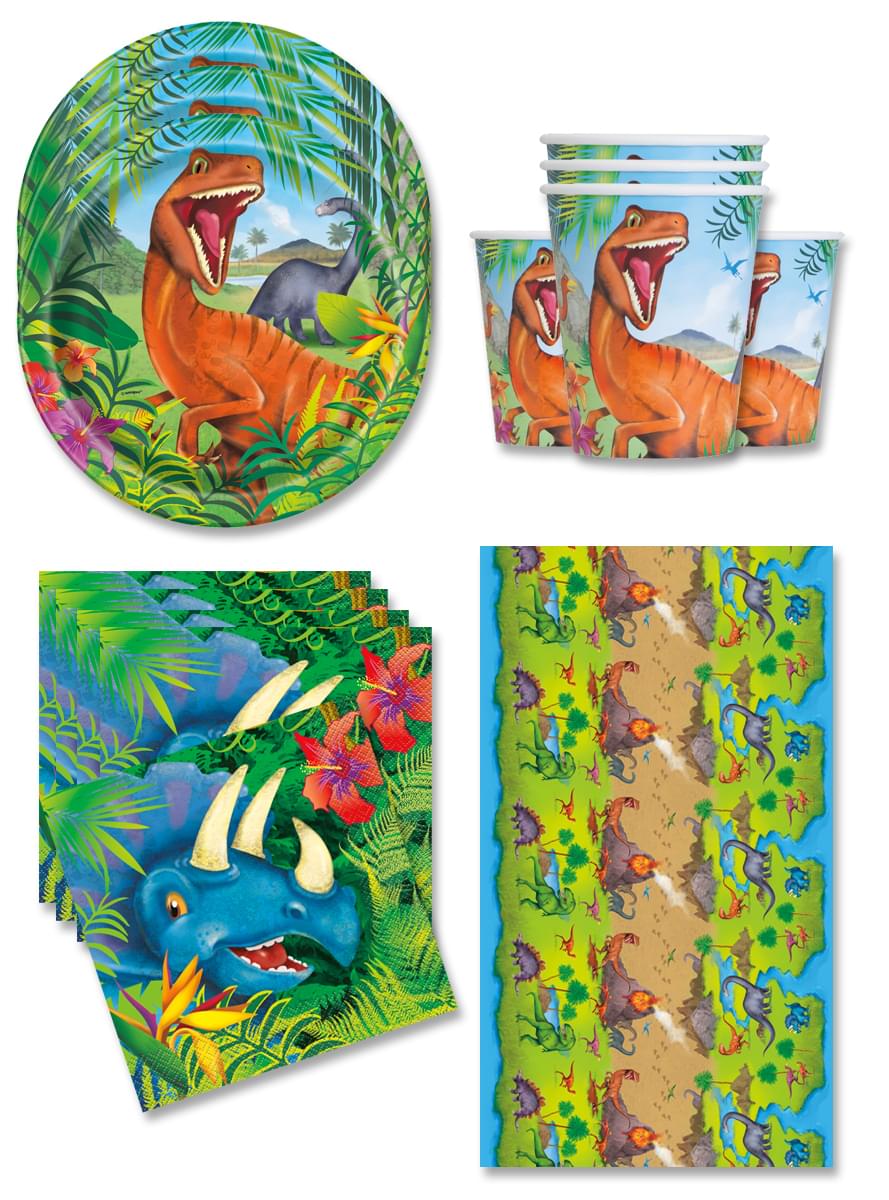 Dinosaurie dekorácie na večierok pre 16 osôb