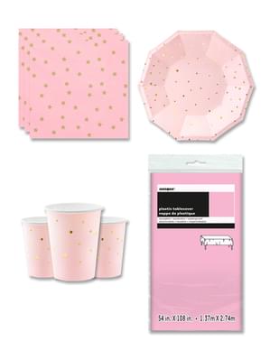Roze Ster Feestdecoraties voor 6 personen