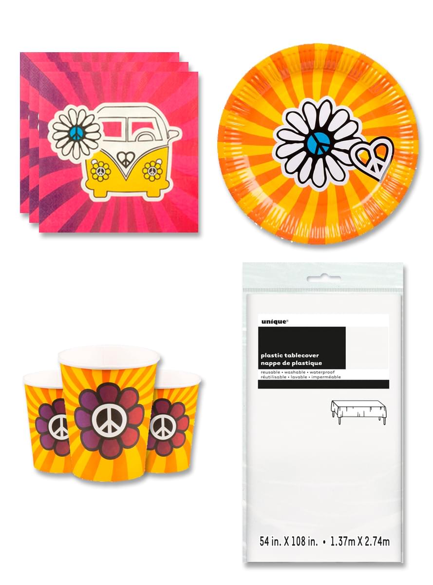 Décoration fête hippie 6 personnes