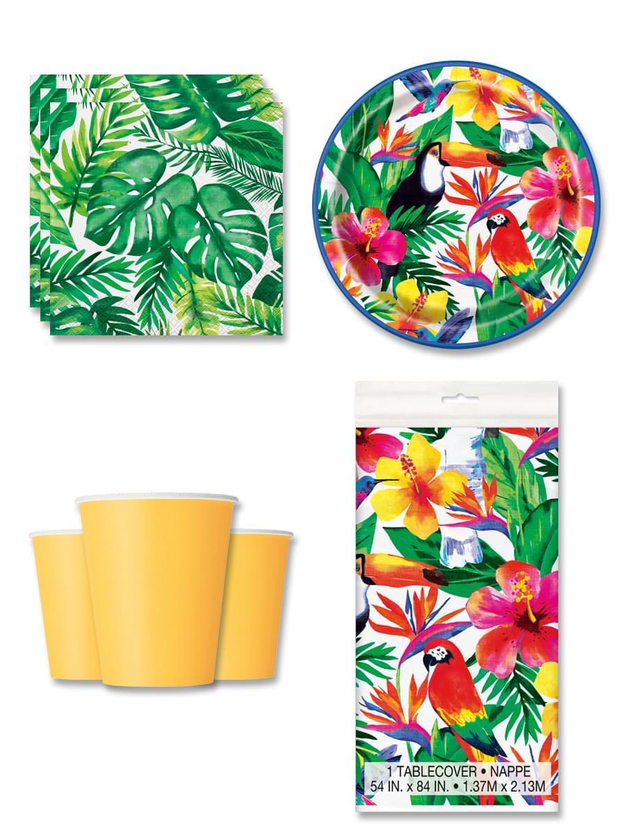 Trooppiset juhlakoristeet 8 hengelle - Palm Tropical Luau
