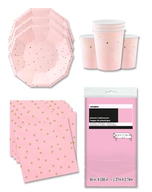 Decorațiune de petrecere Pink Star 12 persoane