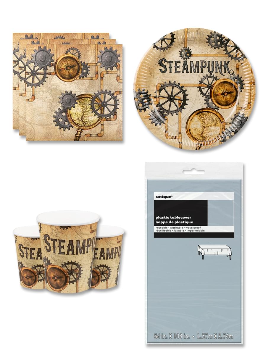Steampunk Festdekorationer til 6 personer