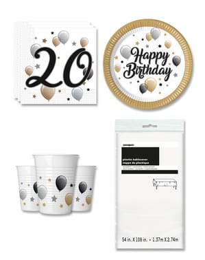 20th Birthday Party Decorations for 8 People