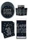 Dekoracje imprezowe na 30. Urodziny na 16 osób - Black & Silver Glitz