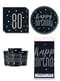 80 års Fødselsdagsdekorationer til 8 personer - Black & Silver Glitz