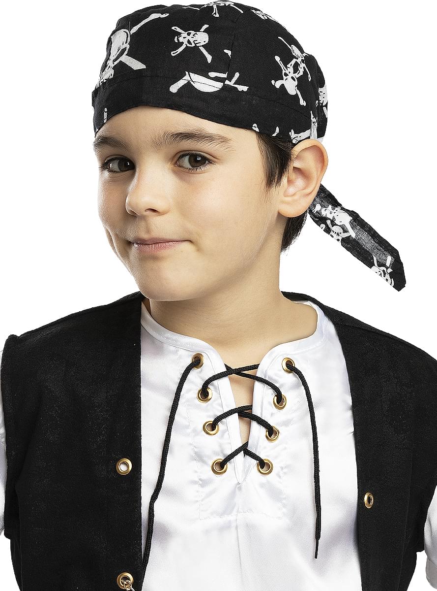 Černý pirátský šátek pro děti