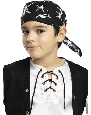 Черна детска пиратска бандана