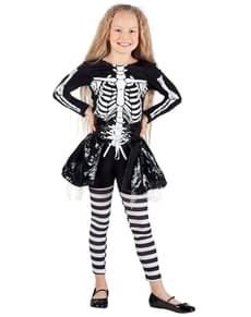 Girl's Skeleton Costume with Skirt