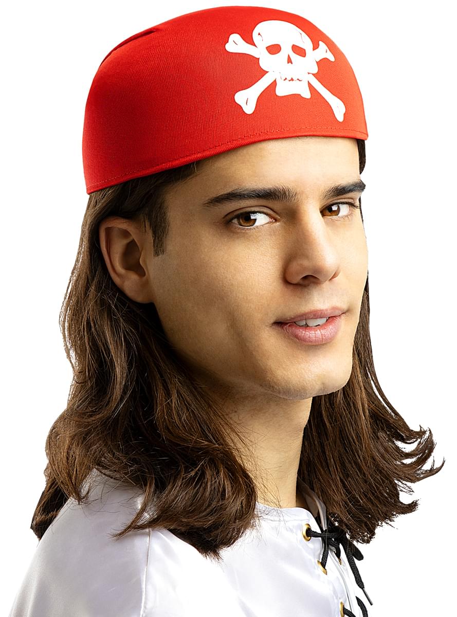 Bandana rossa con teschi