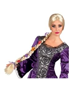Woman's Long Haired Princess Wig with Flowers