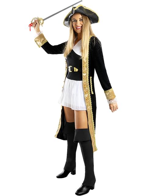 49 Ivory & Black Pirate Deluxe Women Adult Halloween Costume - Small