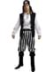Déguisement pirate à rayures homme grande taille - Collection Blanc et Noir