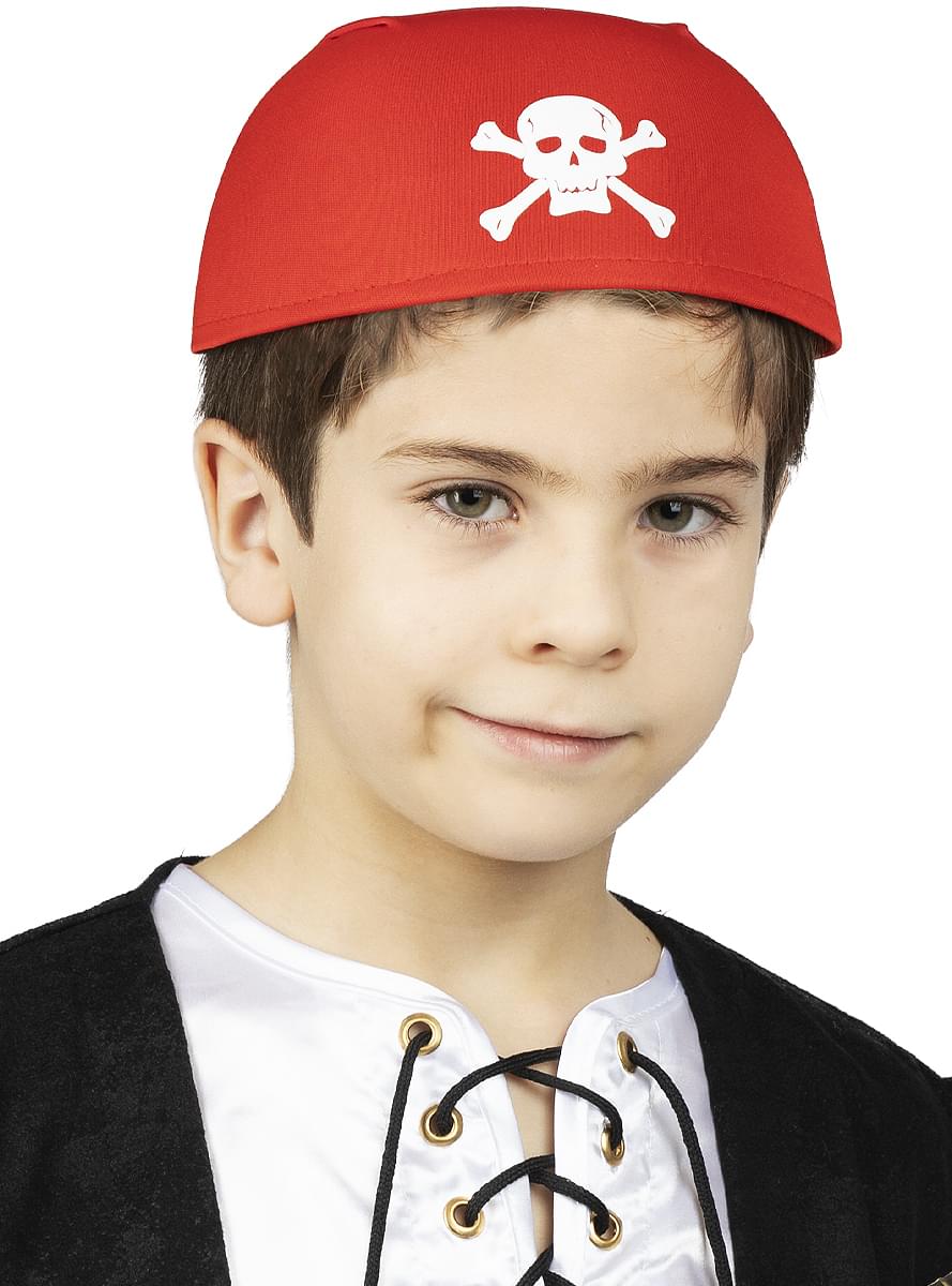 Lenço vermelho com caveiras para menino