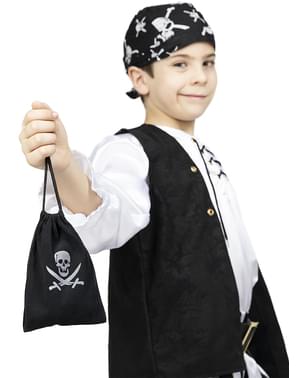 Saco pirata com moedas