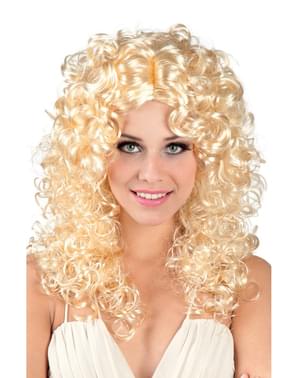Peruk Grekisk blond med krulligt hår för henne