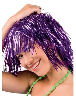 Wig ungu mengkilap dewasa yang meriah