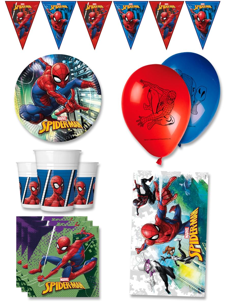 Födelsedagsdekoration premium Spiderman 8 personer