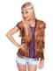 Colete de hippie com folhos para mulher
