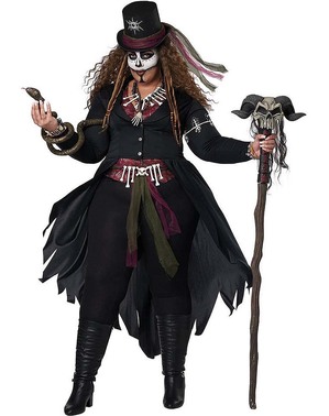 Voodoo Meisterin Kostüm für Damen in großer Größe