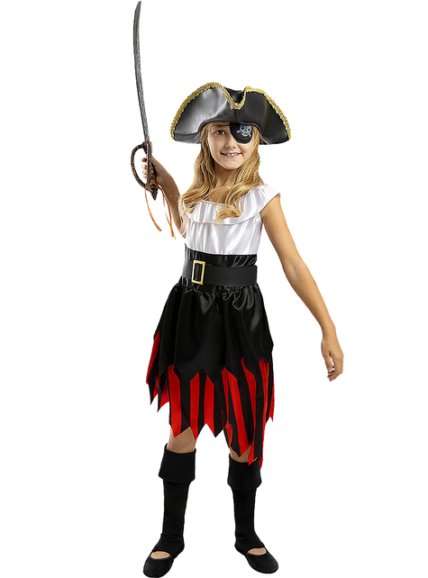 Costume da pirata per bambina - Collezione bucaniere. I più divertenti