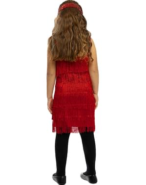 Czerwony Strój Chłopczyca (Flapper) dla dziewczynek