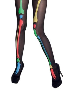 Woman's Multi-coloured Skeleton Legs Stockings