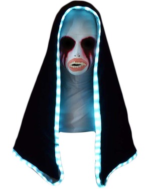 Máscara de freira A Purga com capuz iluminada